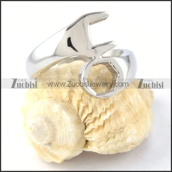 Silver Wrench Ring in Stainless Steel for Levering - r000300