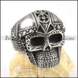 Army Skull Ring in Stainless Steel - r000057