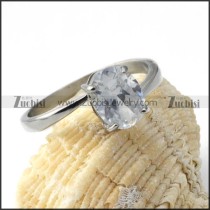 Rectangle Zircon Ring in 316L Stainless Steel - r000025