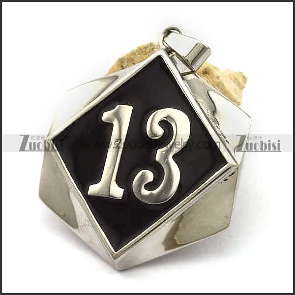 13 Biker Pendant in Red Epoxy Stainless Steel p002544
