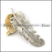 Silver Feather Steel Pendant p002822