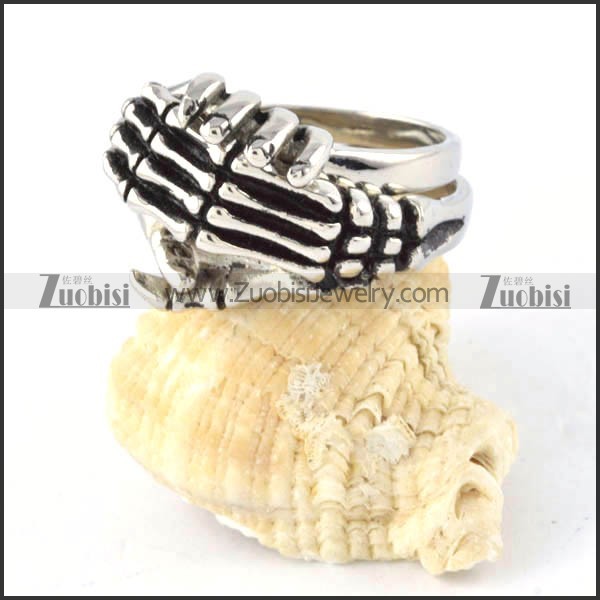 Human Skeleton Knuckle Finger Ring in Stainless Steel - r000301