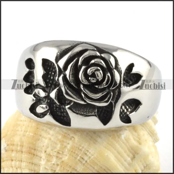 Stainless Steel Rose Ring - r000067
