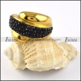 Yellow Gold Stainless Steel Stone Ring - r000195