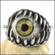 Green Eye Ring in Stainless Steel - r000081