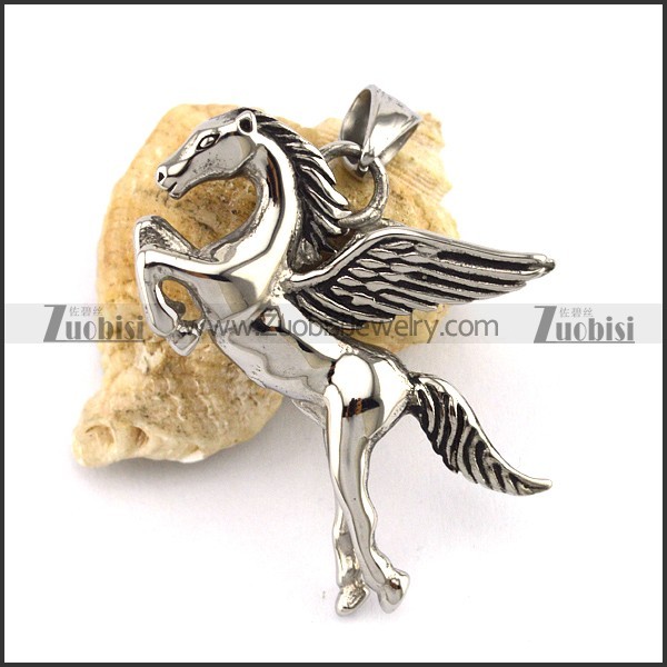 Stainless Steel Pegasus Pendant p002795