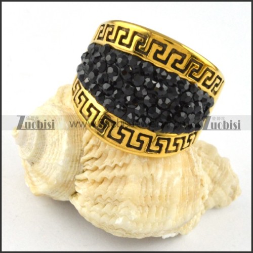 Great Wall Stainless Steel Rhinestone Ring - r000235