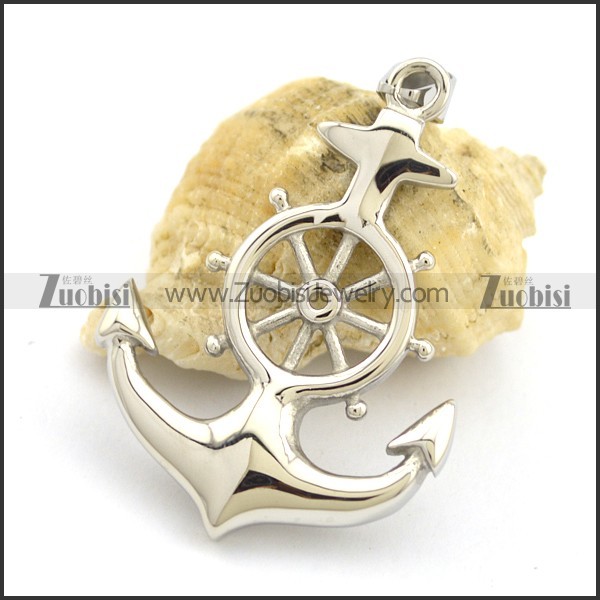 Big Shiny Wheel and Anchor Pendant p002368