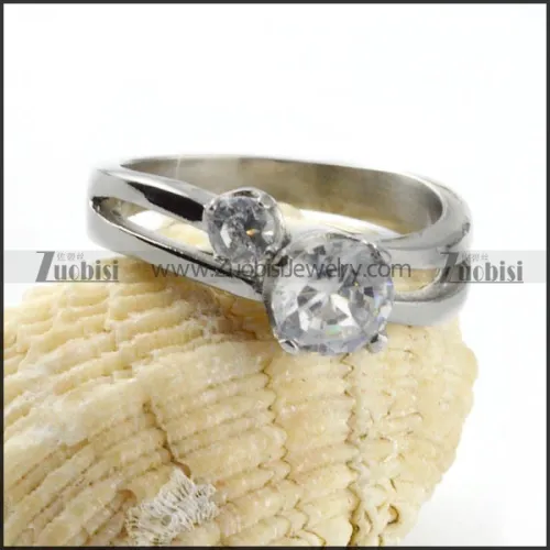 2pcs Zircon Stainless Steel Ring - r000034