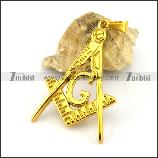 Yellow Gold Casting Masonic Pendant p002816