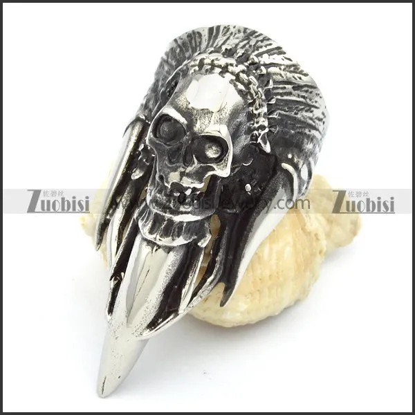 Stainless Steel Skull Ring - r000319