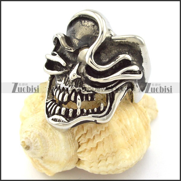 Clean-cut 316L skull ring for men -r001044