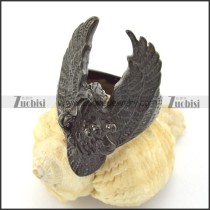 black plated casting eagle ring r001212