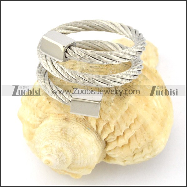 Stainless Steel Rope Ring -r000563