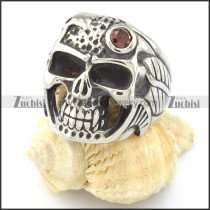Mens Skull Ring in Stainless Steel for Motorcycle Bikers -r000744