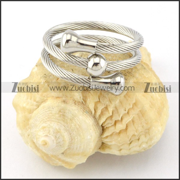 Stainless Steel Rope Ring -r000571