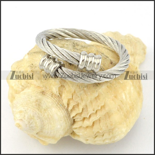 Stainless Steel Rope Ring -r000566