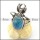 beetle ring with light blue facted stone r001151