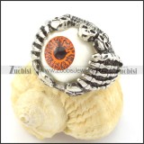 Orange Round Eyeball Skull Ring r001302