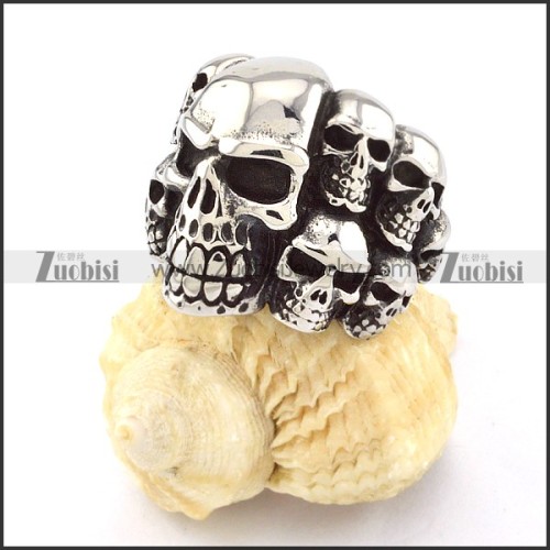 wonderful Stainless Steel Skull Ring with punk style for Motorcycle bikers - r000514