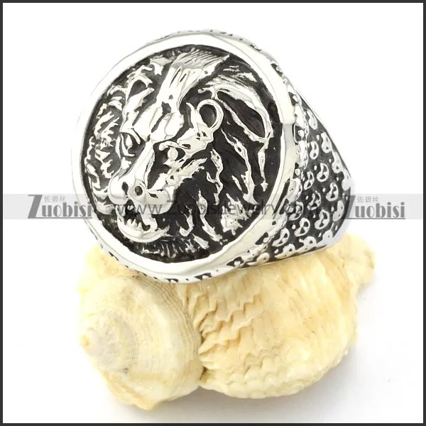 Huge Stainless Steel Lion Rings -r000653