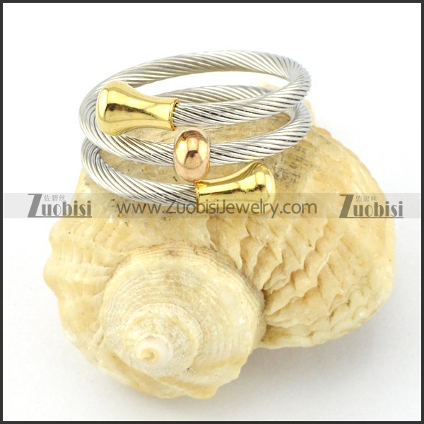 Stainless Steel Rope Ring -r000573