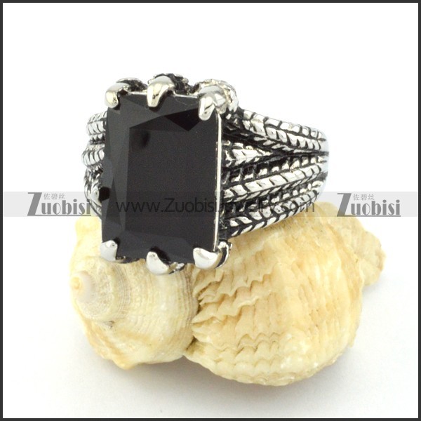 beauteous 316L Steel Stone Ring in Claw Shaped for Motorcycle bikers - r000542