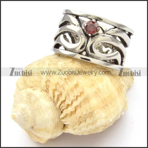 Stainless Steel Stone Rings -r000499