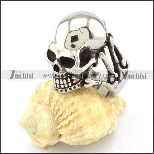 good quality noncorrosive steel calvous Skull Ring with punk style for Motorcycle bikers - r000511