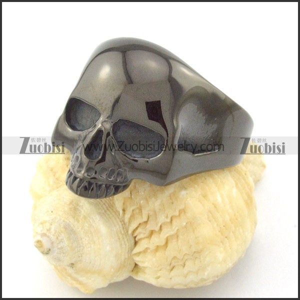 black small stainless steel casting skull rings for women r001210