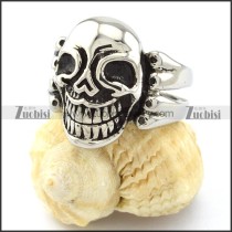 Mens Skull Ring in Stainless Steel for Motorcycle Bikers -r000714