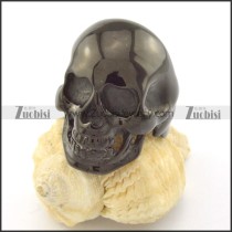 medium-sized black plated casting skull ring r001213