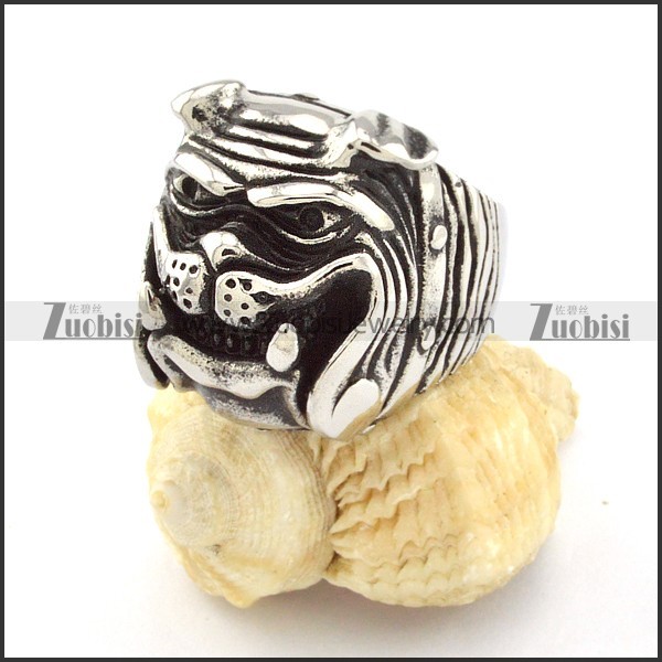 comely Steel Mangy Dog Ring with punk style for Motorcycle bikers - r000518
