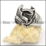 Stainless Steel Eagle Rings with slogan of LIVE TO RIDE -r000373
