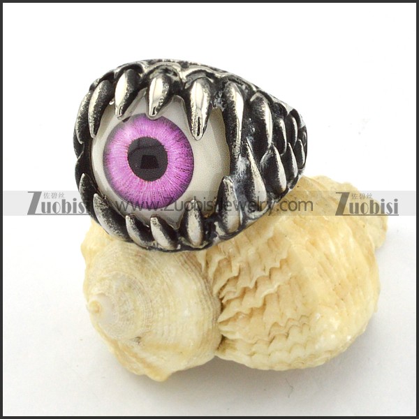 purple evil eye ring