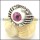 Amethyst Eyeball Skull Ring r001301