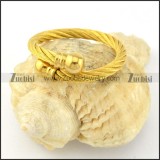 Yellow Gold Stainless Steel Wire Ring -r000583