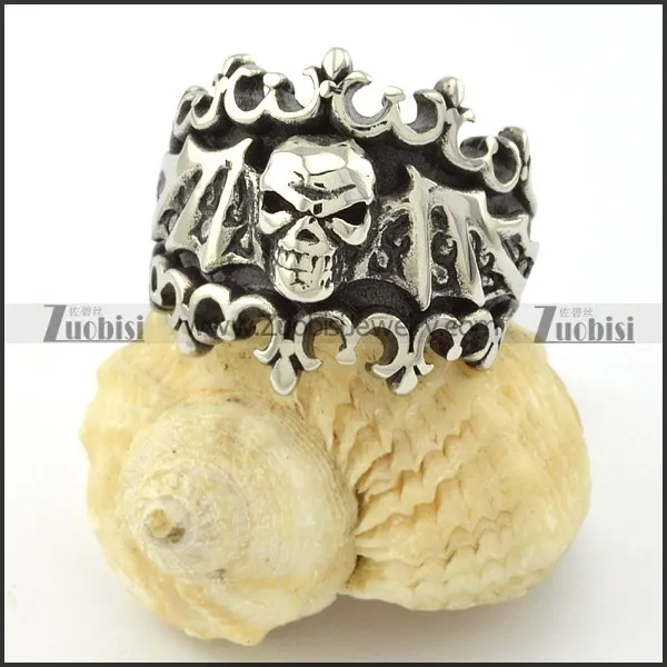 stainless steel bat skull ring r001131