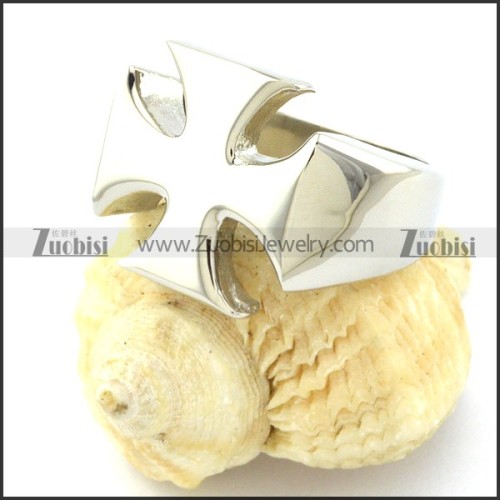High Polishing Stainless Steel Cross Ring -r000878