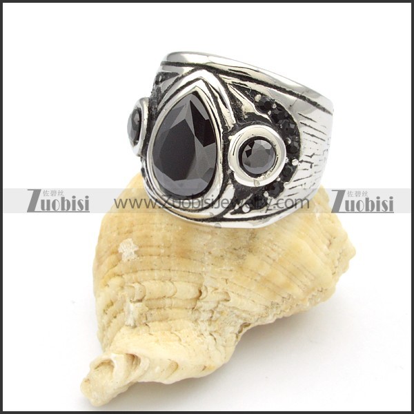 Stainless Steel Stone Rings -r000383