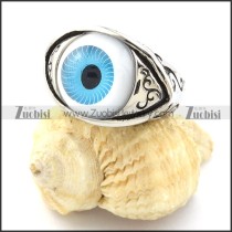 Blue Eye of Angel Stainless Steel Ring for Punk Fans -r000919