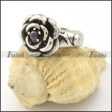 black zircon rose ring for ladies r001130