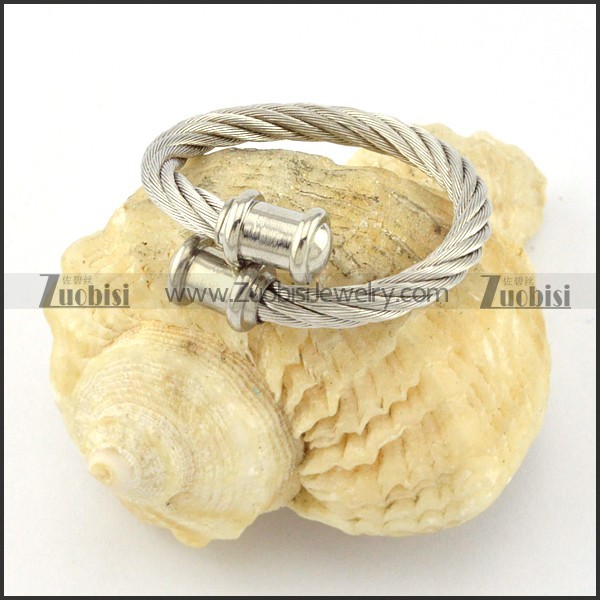 Stainless Steel Rope Ring -r000590