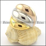 fashion jewelry 21 stainless steel ring with 3 plating tones r001195