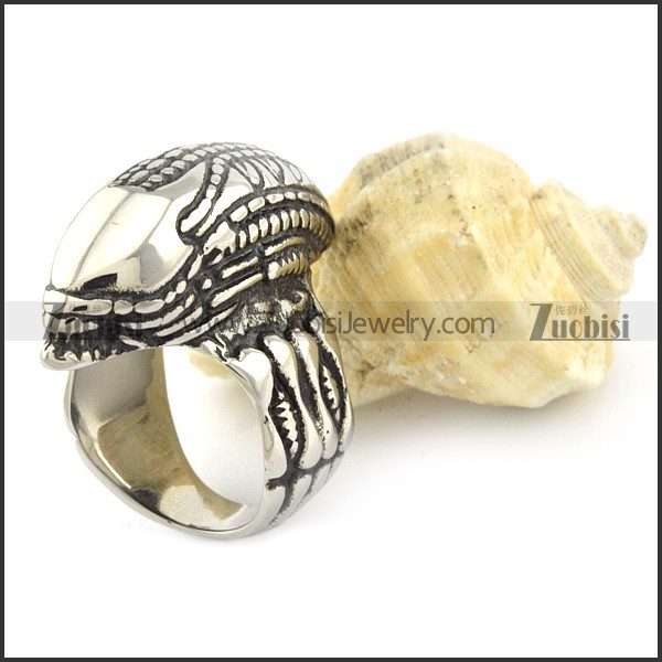 Stainless Steel Alien Ring -r001054