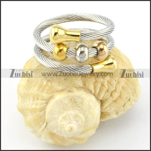 Stainless Steel Rope Ring -r000576