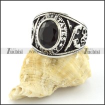 great noncorrosive steel Black Stone Ring with punk style for Motorcycle bikers - r000544