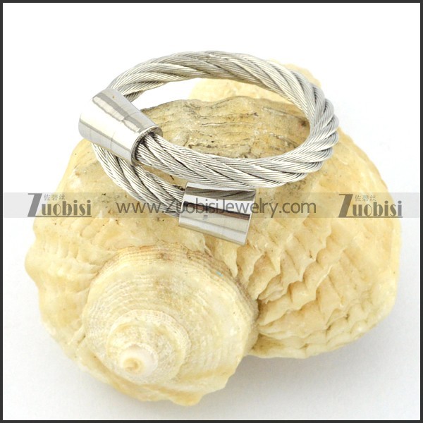 Stainless Steel Rope Ring -r000556