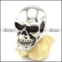 Silver Tone Large Bareheaded Skull Ring in Stainless Steel for Mens -r000720