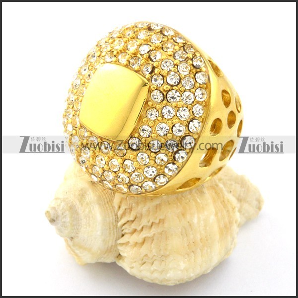 remarkable 316L Stainless Steel Stone Rings -r000814